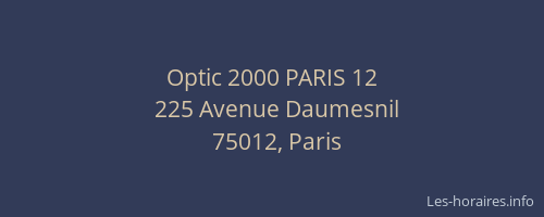 Optic 2000 PARIS 12