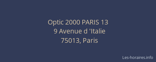 Optic 2000 PARIS 13