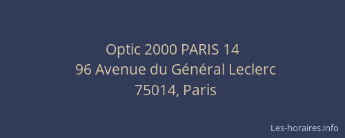 Optic 2000 PARIS 14