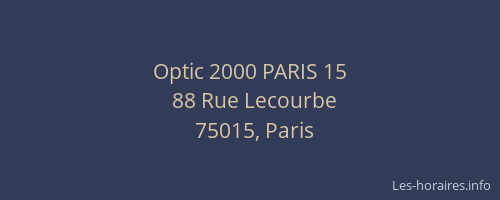 Optic 2000 PARIS 15