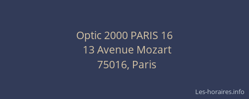 Optic 2000 PARIS 16