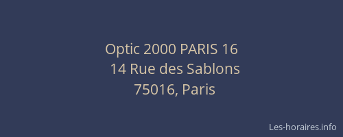 Optic 2000 PARIS 16