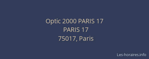 Optic 2000 PARIS 17