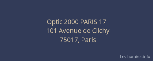 Optic 2000 PARIS 17