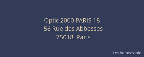Optic 2000 PARIS 18