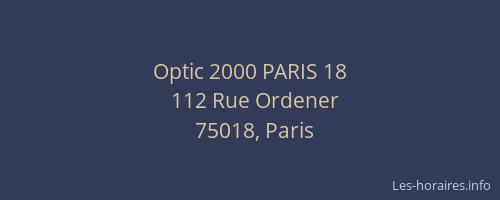 Optic 2000 PARIS 18