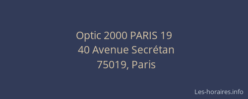 Optic 2000 PARIS 19