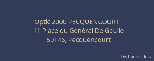 Optic 2000 PECQUENCOURT