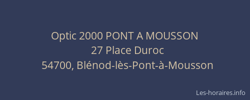 Optic 2000 PONT A MOUSSON