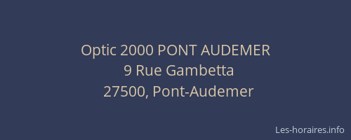Optic 2000 PONT AUDEMER
