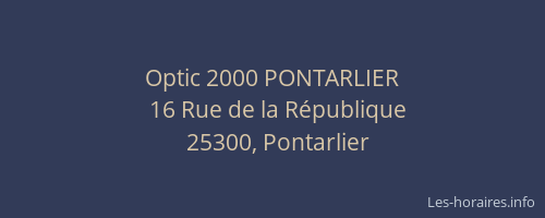 Optic 2000 PONTARLIER