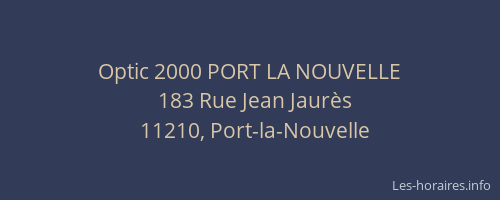 Optic 2000 PORT LA NOUVELLE