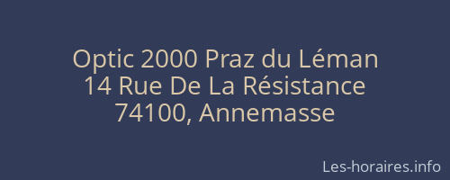 Optic 2000 Praz du Léman