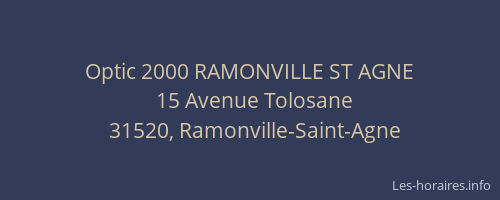 Optic 2000 RAMONVILLE ST AGNE
