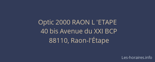 Optic 2000 RAON L 'ETAPE
