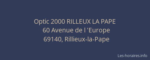 Optic 2000 RILLEUX LA PAPE