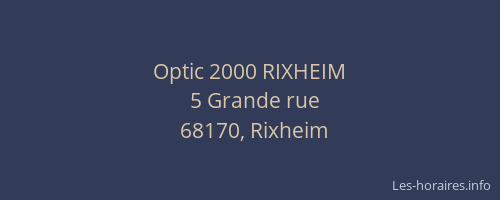 Optic 2000 RIXHEIM