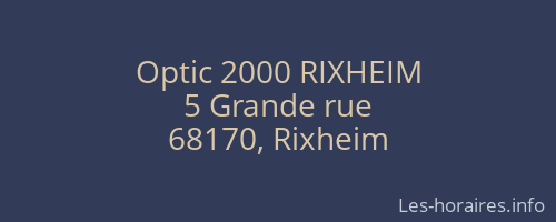 Optic 2000 RIXHEIM