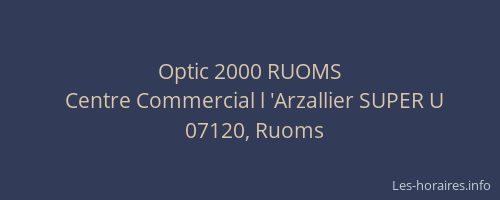 Optic 2000 RUOMS