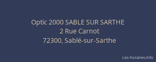 Optic 2000 SABLE SUR SARTHE