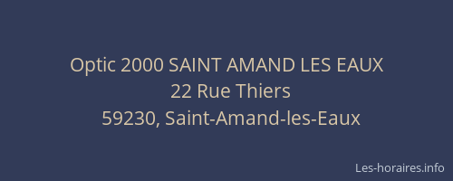 Optic 2000 SAINT AMAND LES EAUX