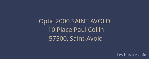 Optic 2000 SAINT AVOLD