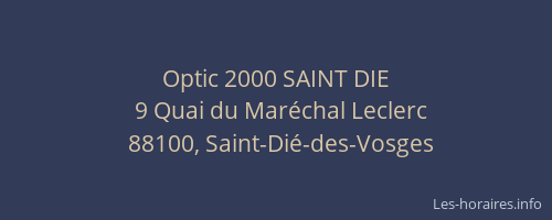 Optic 2000 SAINT DIE