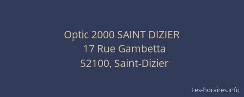Optic 2000 SAINT DIZIER