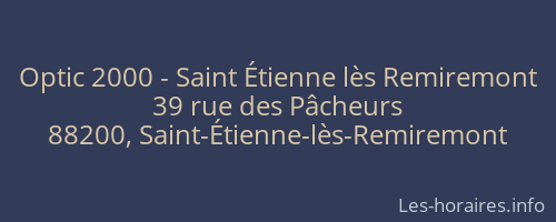 Optic 2000 - Saint Étienne lès Remiremont
