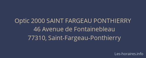 Optic 2000 SAINT FARGEAU PONTHIERRY