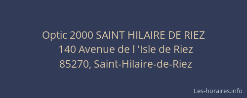 Optic 2000 SAINT HILAIRE DE RIEZ