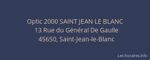 Optic 2000 SAINT JEAN LE BLANC