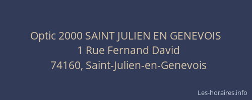 Optic 2000 SAINT JULIEN EN GENEVOIS