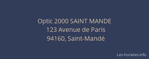 Optic 2000 SAINT MANDE