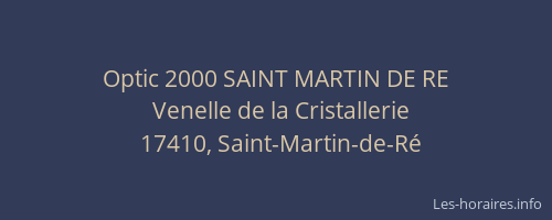 Optic 2000 SAINT MARTIN DE RE
