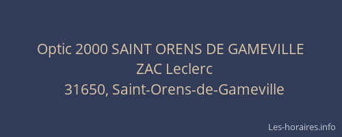 Optic 2000 SAINT ORENS DE GAMEVILLE