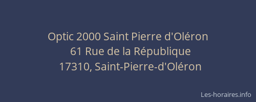 Optic 2000 Saint Pierre d'Oléron