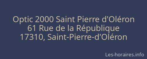 Optic 2000 Saint Pierre d'Oléron