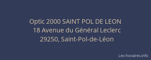 Optic 2000 SAINT POL DE LEON