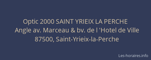 Optic 2000 SAINT YRIEIX LA PERCHE