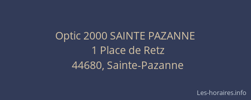 Optic 2000 SAINTE PAZANNE