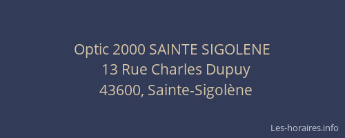 Optic 2000 SAINTE SIGOLENE