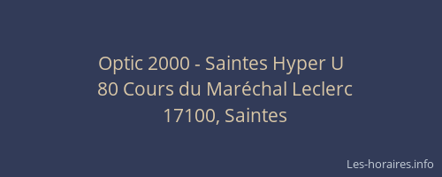Optic 2000 - Saintes Hyper U