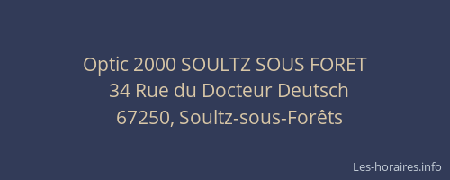 Optic 2000 SOULTZ SOUS FORET