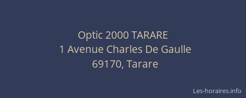 Optic 2000 TARARE