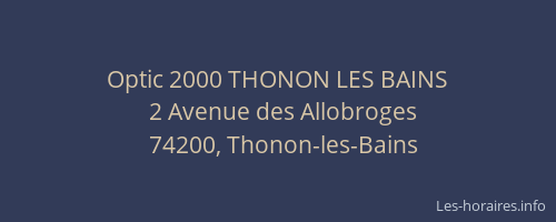 Optic 2000 THONON LES BAINS