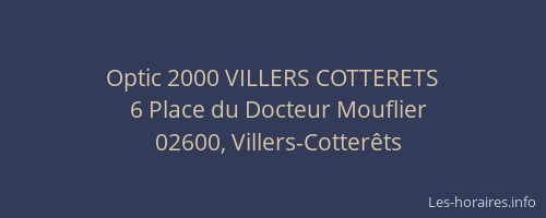 Optic 2000 VILLERS COTTERETS