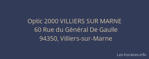Optic 2000 VILLIERS SUR MARNE