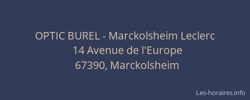 OPTIC BUREL - Marckolsheim Leclerc