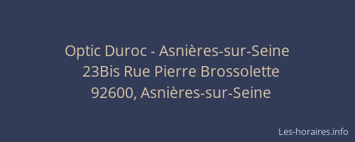 Optic Duroc - Asnières-sur-Seine